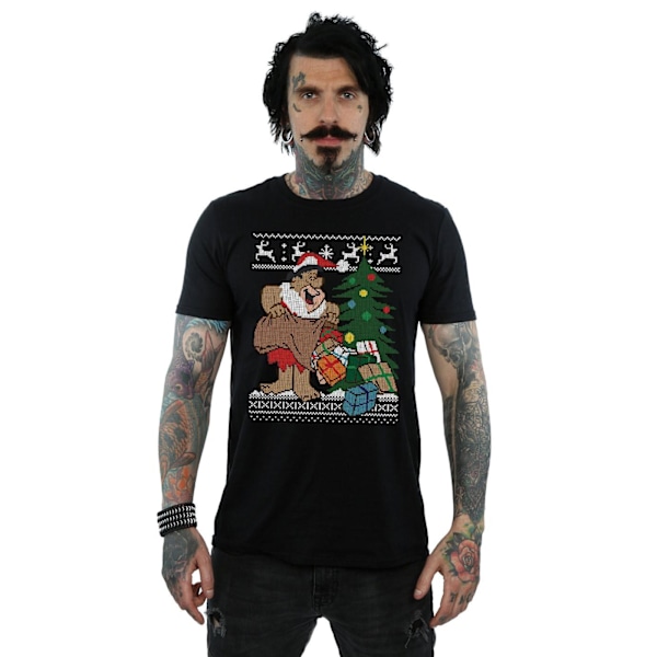 The Flintstones Herr Jul Fair Isle T-shirt XXL Svart Black XXL