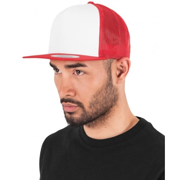 Yupoong Flexfit Unisex Classic Trucker Snapback Cap One Size Re Red/White/Red One Size