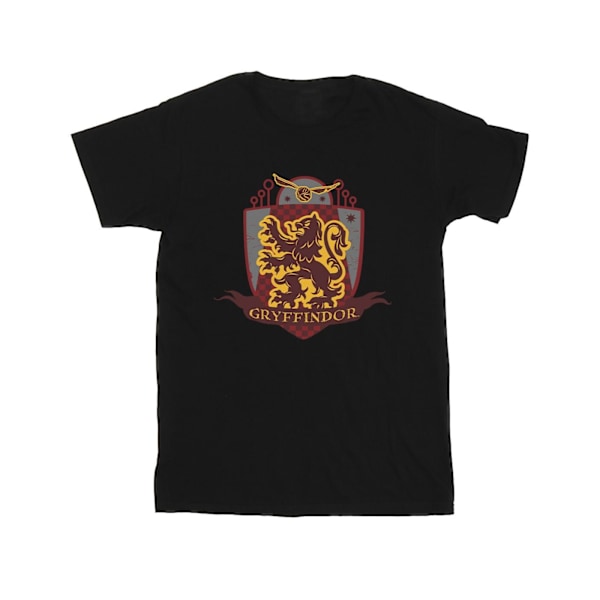 Harry Potter T-shirt för flickor med Gryffindors emblem i bomull, 12-13 år Black 12-13 Years