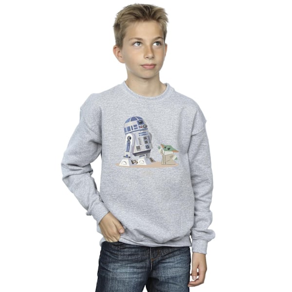 Star Wars Boys The Mandalorian R2D2 Och Grogu Sweatshirt 3-4 År Sports Grey 3-4 Years