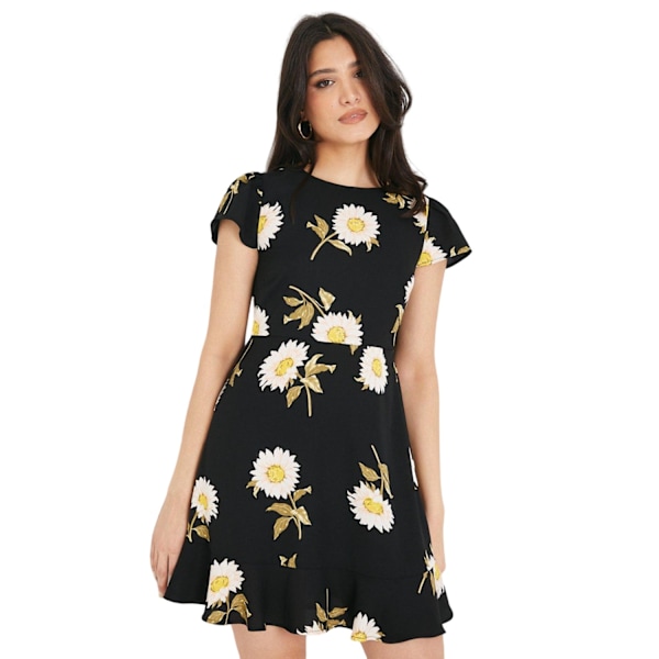 Dorothy Perkins Dam/Kvinnor Daisy Tiered Hem Flutter Miniklänning Black 16 UK