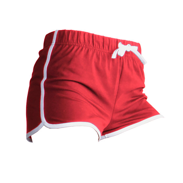 Skinni Fit Dam/Kvinnor Retro Träning / Fitness Sport Shorts Red/ White XL