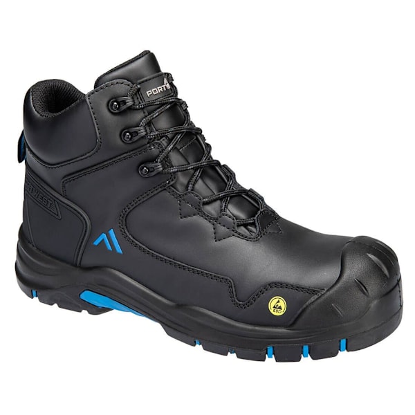 Portwest Unisex Vuxen Action Läder Komposit Tåhätta Mellanhöga Stövlar Black/Blue 8 UK