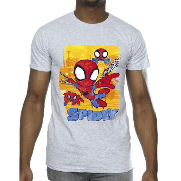 Marvel Mens Spidey And His Amazing Friends Flying T-Shirt S Spo Sports Grey S