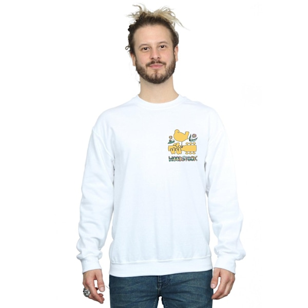 Woodstock Mens Breast Logo Sweatshirt XXL Vit White XXL