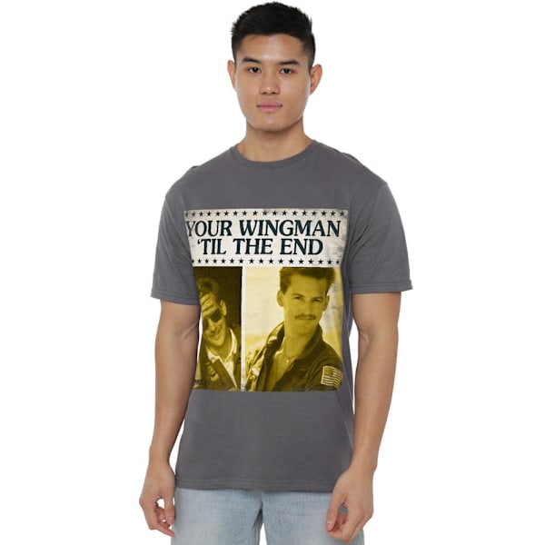 Top Gun Herr Til The End T-Shirt 3XL Kolgrå Charcoal 3XL