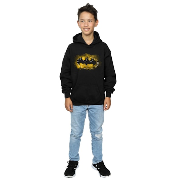 DC Comics Boys Batman Spray Logo Hoodie 12-13 år Svart Black 12-13 Years