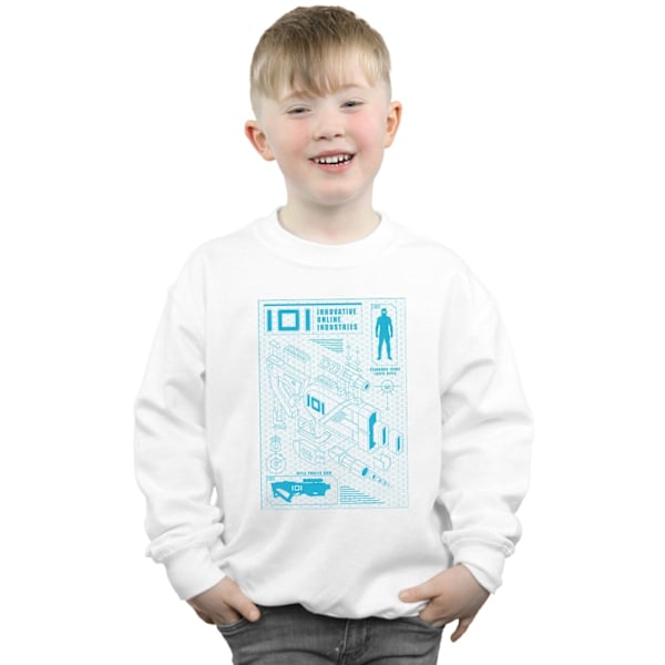 Ready Player One Boys IOI Laser Rifle Blueprint Sweatshirt 5-6 White 5-6 Years