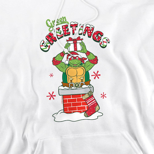 Teenage Mutant Ninja Turtles Herr Grön Julhälsning Scen White L