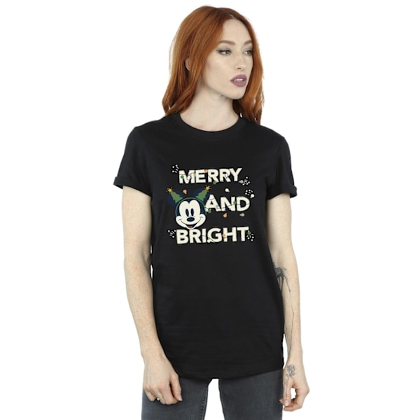 Disney Womens/Ladies Mickey Mouse Merry & Bright Cotton Boyfrie Black S