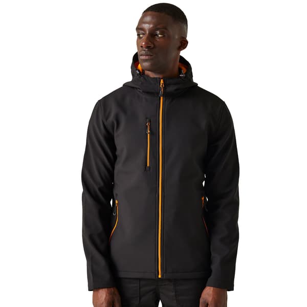 Regatta Professional Herr 2-Lagers Softshelljacka L Svart/Ora Black/Orange Pop L