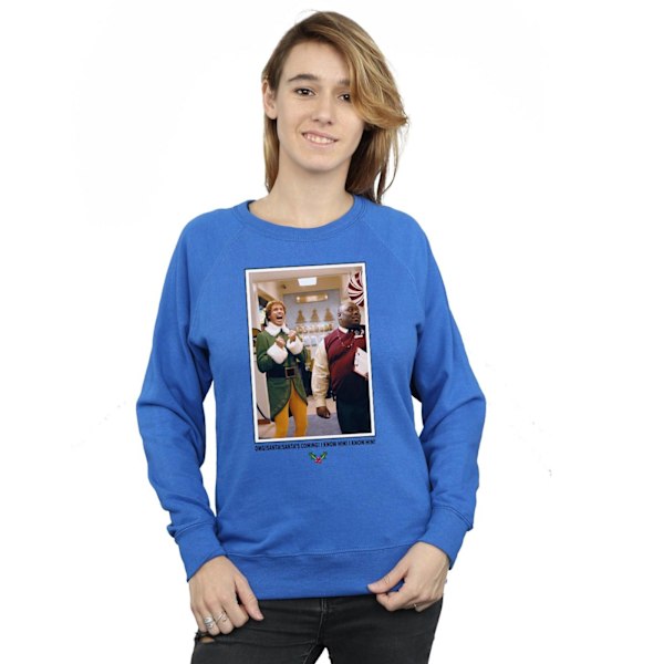 Elf Dam/Damer OMG Santa Foto Sweatshirt XL Royal Blue Royal Blue XL