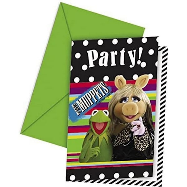 The Muppets Polka Dot Inbjudningar (Paket med 6) En Storlek Flerfärgad Multicoloured One Size