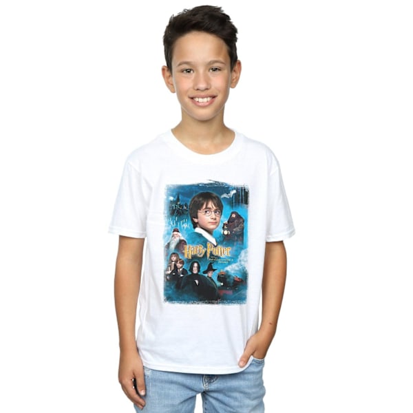 Harry Potter Pojkar De vises sten T-shirt 7-8 År Vit White 7-8 Years