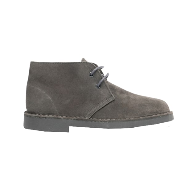 Roamers Unisex Real Suede Unlined Desert Boots 12 UK Grå Grey 12 UK