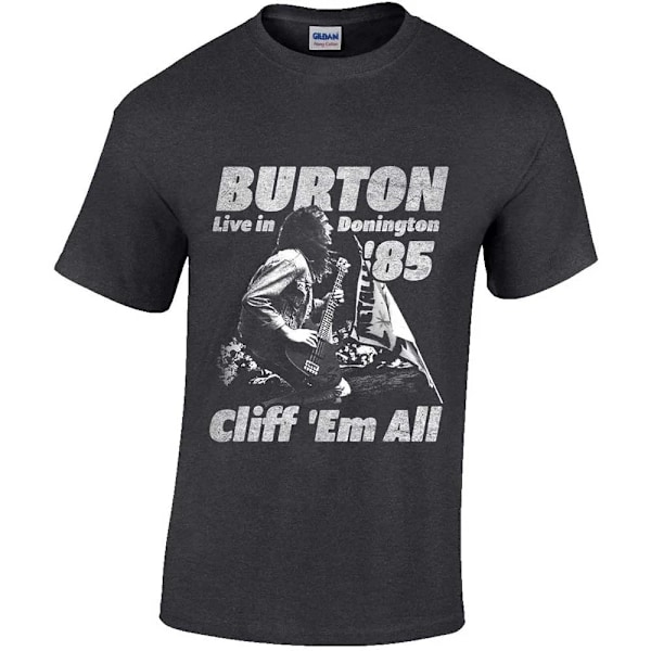 Metallica Unisex Adult Cliff Burton Retro T-Shirt M Grå Grey M