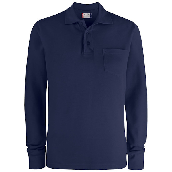 Clique Unisex Vuxen Enfärgad Långärmad Poloshirt M Mörkblå Dark Navy M