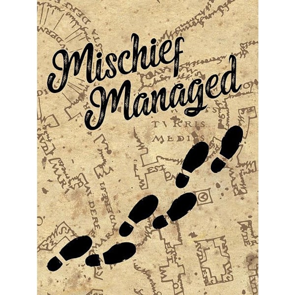 Harry Potter Mischief Managed Canvas Print 40cm x 30cm Brun/Svart Brown/Black 40cm x 30cm