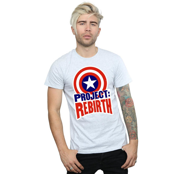 Marvel Herr Captain America Project Rebirth T-Shirt S Sports Grå Sports Grey S