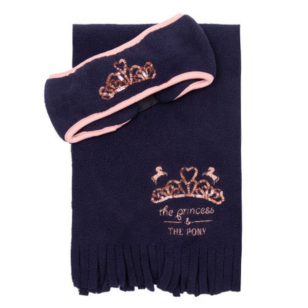 Little Rider The Princess And The Pony Head Band och Scarf Set Navy/Peach One Size