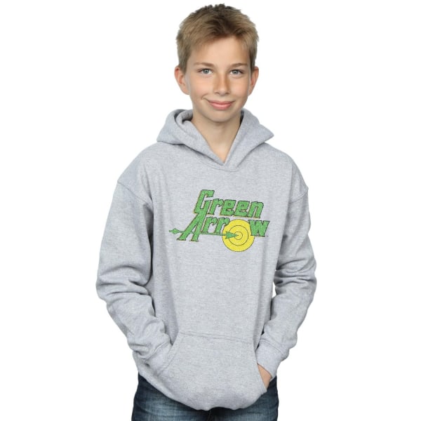 DC Comics Boys Green Arrow Crackle Logo Hoodie 5-6 år Sport Sports Grey 5-6 Years