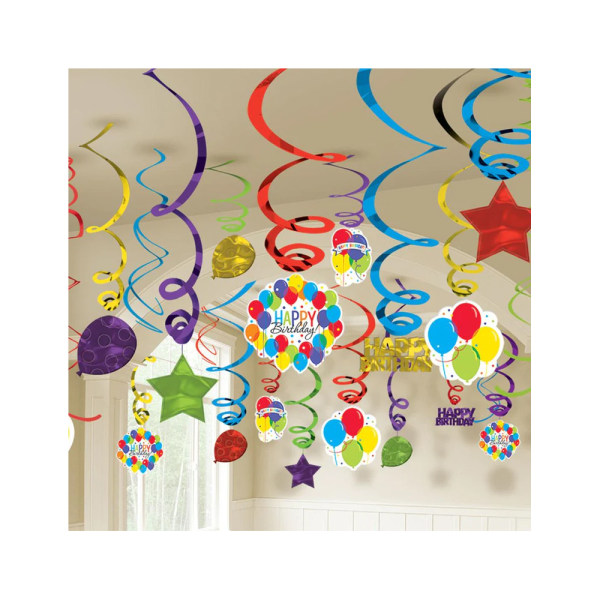 Amscan Swirl Hängande Dekoration (Paket med 50) En Storlek Flerfärgad Multicoloured One Size