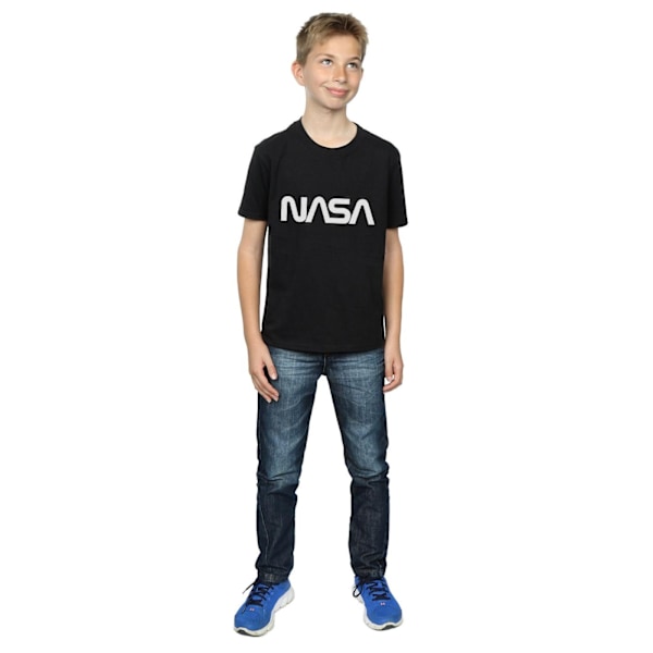 NASA Pojkar Modern Logotyp T-Shirt 7-8 År Svart Black 7-8 Years