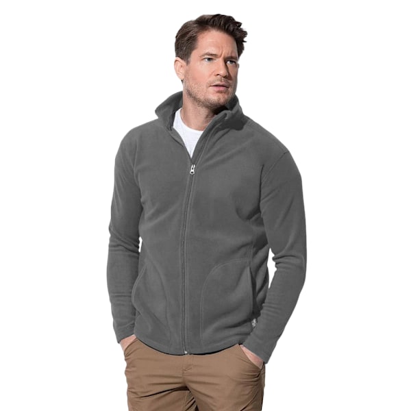 Stedman Herr Active Full Zip Fleece S Grå Stål Grey Steel S