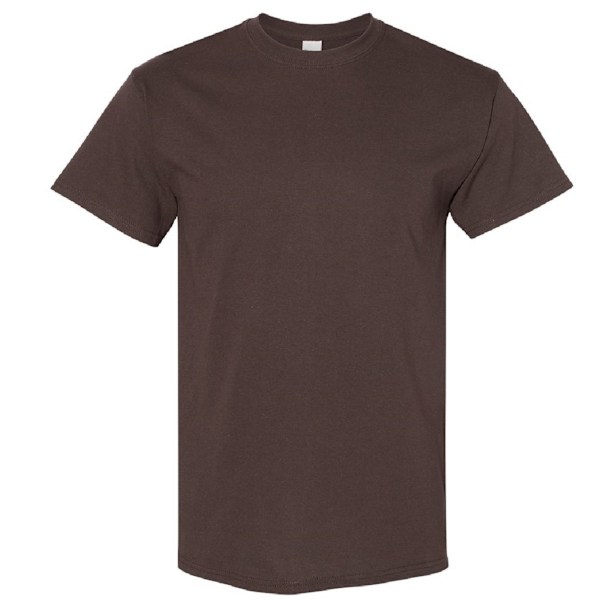 Gildan Herr T-shirt i tung bomull med korta ärmar M Mörk choklad Dark Chocolate M