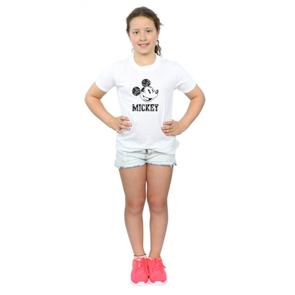 Disney Girls Mickey Mouse Laces Bomull T-shirt 12-13 År Vit White 12-13 Years