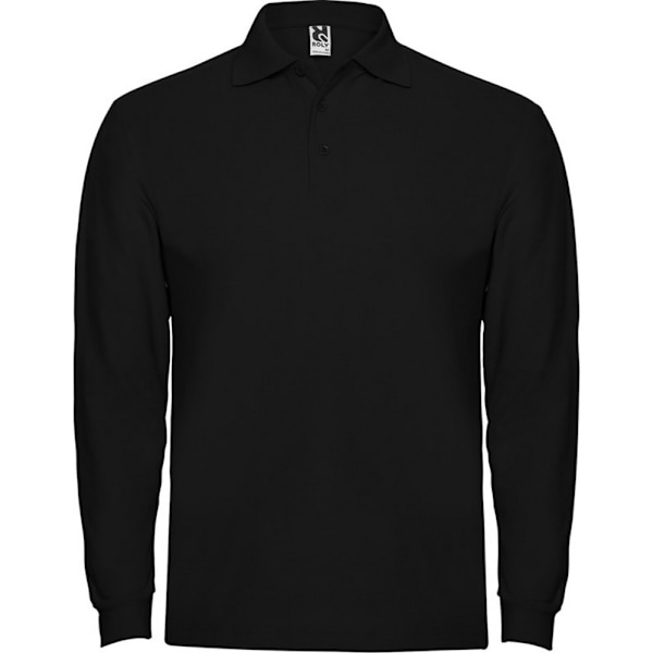 Roly Estrella långärmad pikétröja XXL enfärgad svart Solid Black XXL