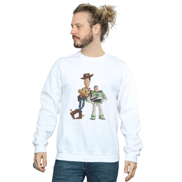 Disney Mens Toy Story Buzz And Woody Standing Sweatshirt L Vit White L