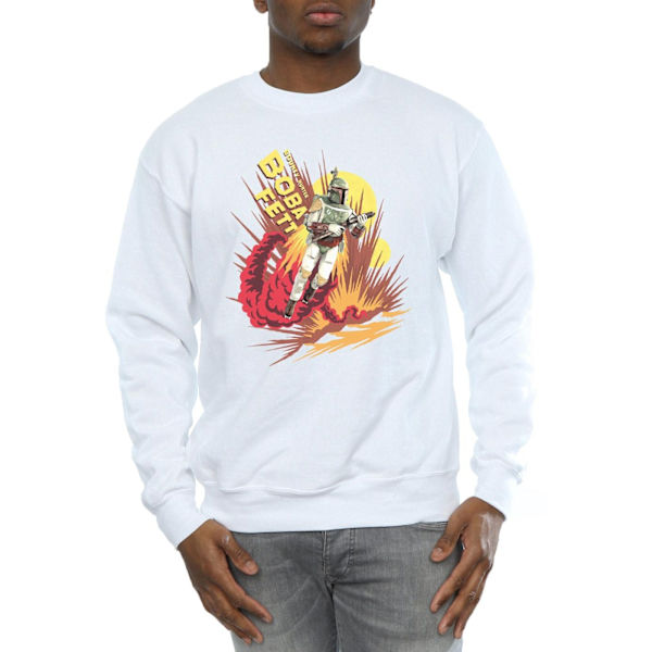 Star Wars Mens Boba Fett Raketdriven Sweatshirt M Vit White M