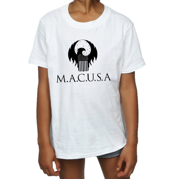 Fantastiska vidunder Girls MACUSA Logo Bomull T-shirt 9-11 år Vit White 9-11 Years