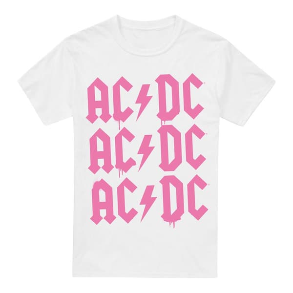 AC/DC Herr Repeat Logo T-shirt 4XL Vit White 4XL
