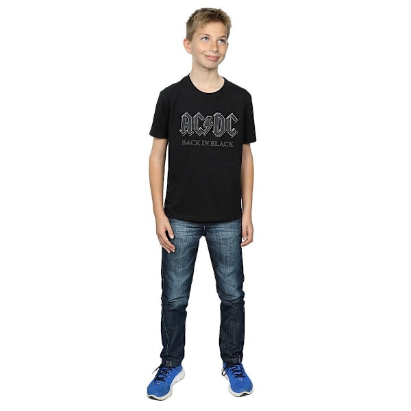 AC/DC Pojkar Back In Black Bomulls T-Shirt 7-8 År Svart Black 7-8 Years
