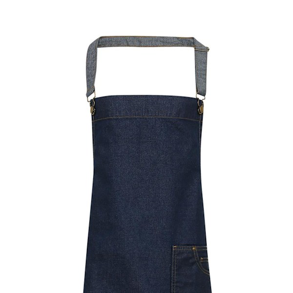 Premier Unisex Vuxen District Vaxad Look Denim Haklappsförkläde En Storlek Indigo Denim One Size