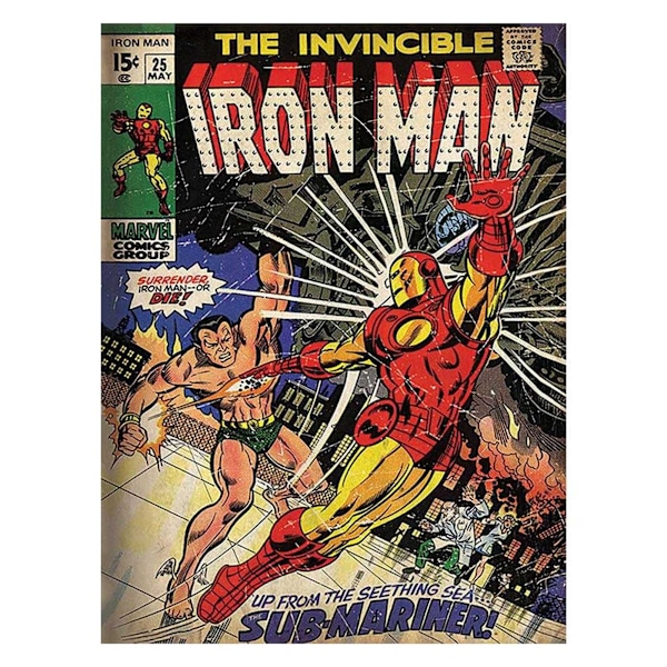 Iron Man Sub-Mariner Canvas Print 80cm x 60cm Multifärgad Multicoloured 80cm x 60cm