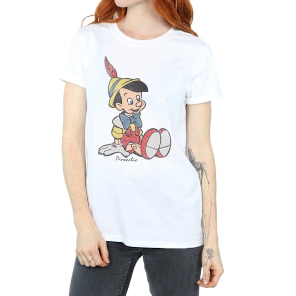 Pinocchio Dam/Damer Klassisk Bomull Boyfriend T-Shirt S Vit White S