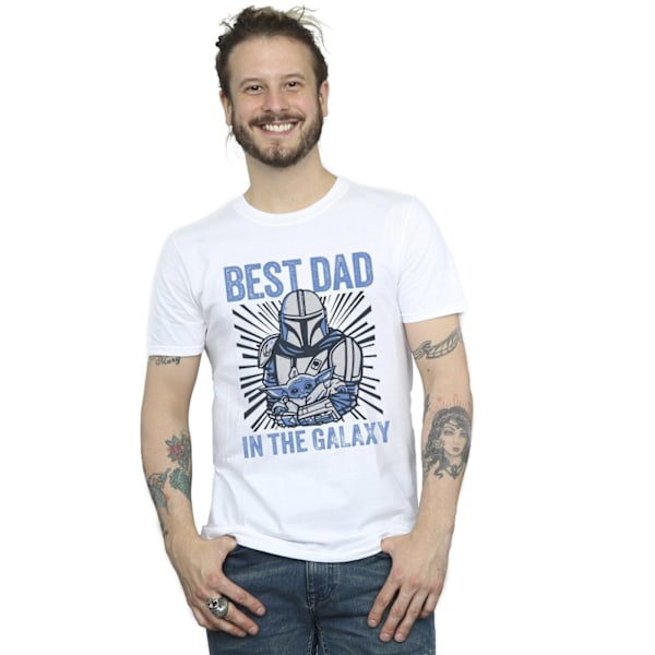 Star Wars Herr Mandalorian Bästa Pappa Galaxy T-shirt L Vit White L