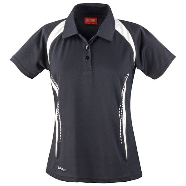 Spiro Dam/Dam Sports Team Spirit Performance Polo Shirt X Black/White XL