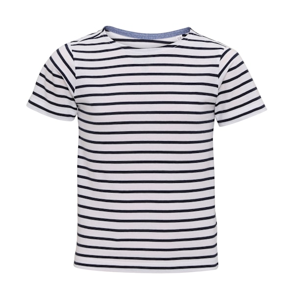 Asquith & Fox Barn/Barn Mariniere Kust Kortärmad T-Shirt White/Navy 7/8 Years