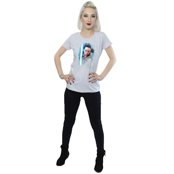 Star Wars: The Last Jedi Dam/Damer Rey Borstad Bomull T-shirt Sports Grey M