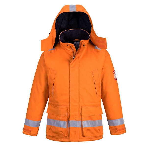 Portwest Herr Flamskyddad Antistatisk Vinterfodrad Jacka Orange L