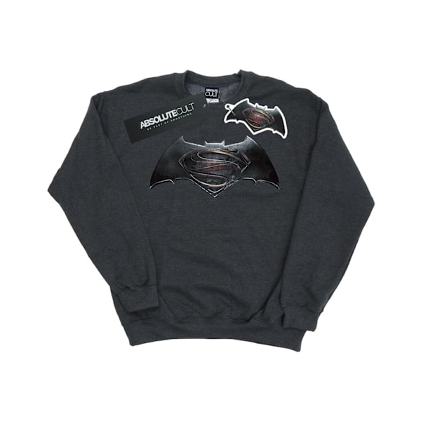 DC Comics Dam/Kvinnor Batman v Superman Logo Sweatshirt L Mörk Dark Heather L