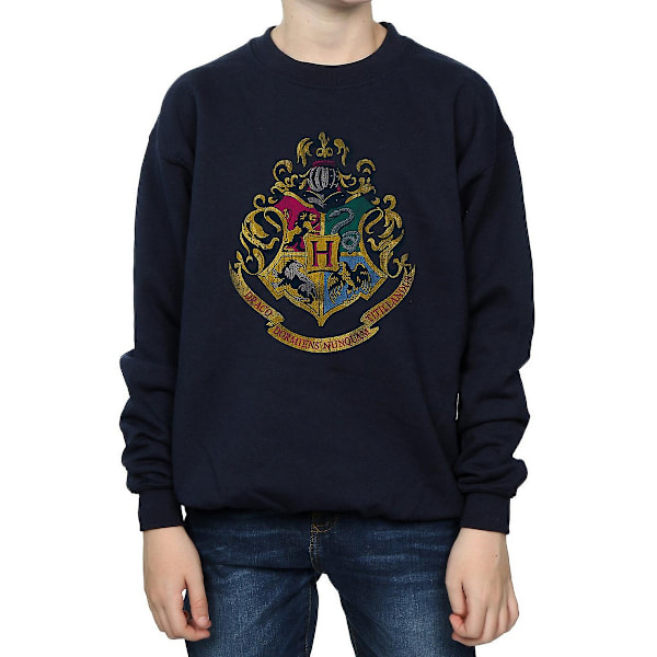 Harry Potter Pojkar Hogwarts Hus Bomullströja 9-11 År Navy Blue 9-11 Years