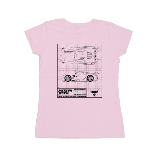 Disney Dam/Kvinnor Bilar Jackson Storm Blueprint Bomull T-Shir Baby Pink S