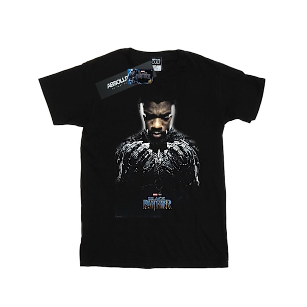 Marvel Girls Black Panther T´Challa Poster Bomull T-shirt 7-8 år Black 7-8 Years