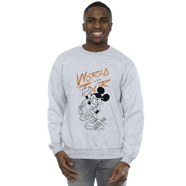 Disney Herr Mickey Mouse World Tour Line Sweatshirt XXL Sports Sports Grey XXL