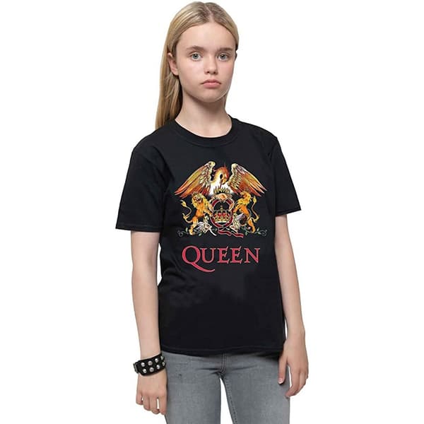 Queen Barn/Barn Classic Crest Bomull T-shirt 3-4 År Bla Black 3-4 Years